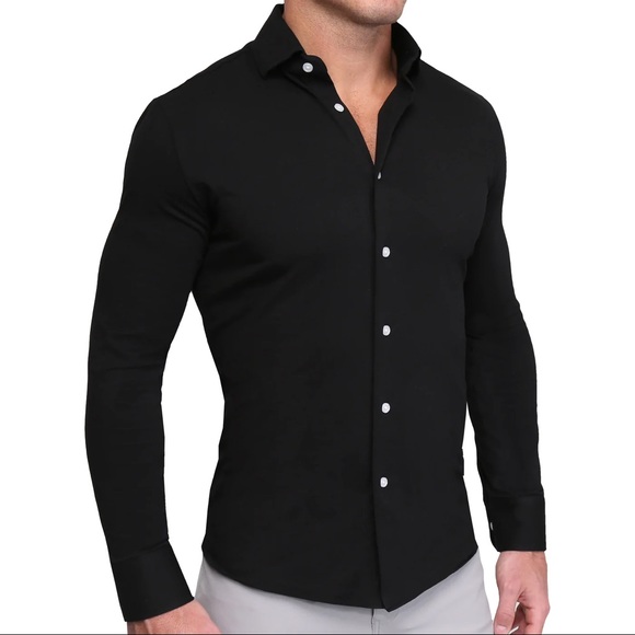 The Tie Bar Other - The Tie Bar The Modern-Fit Oxford Button up Black Shirt